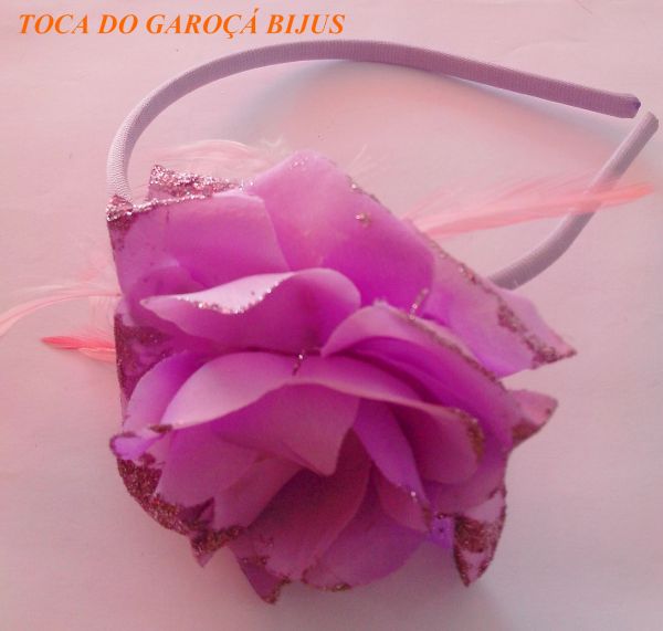 Tiara flor lilás