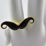 Anel mustache folheado a ouro