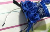 Tiara com chapeuzinho blu rose